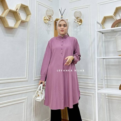 Tania-006 Tania Tunik Kancing Bahan Shakila